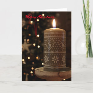 Candle Christmas greeting card