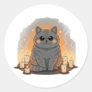 Candle Circle Brit – British Shorthair Halloween Classic Round Sticker