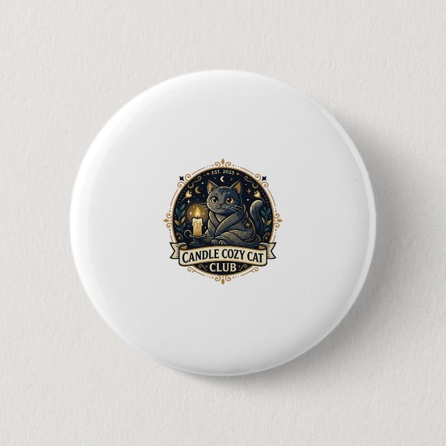 Candle Cozy Cat Cat Dad Gift Idea - Candle Cozy Ca 2 Inch Round Button (Front)