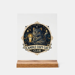 Candle Cozy Cat Cat Dad Gift Idea - Candle Cozy Ca Acrylic Sign