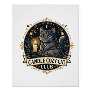 Candle Cozy Cat Cat Dad Gift Idea - Candle Cozy Ca Poster