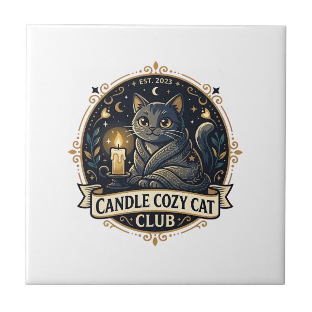 Candle Cozy Cat Cat Dad Gift Idea - Candle Cozy Ca Tile (Front)