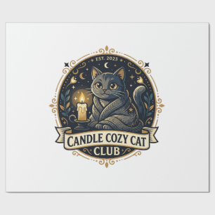 Candle Cozy Cat Cat Dad Gift Idea - Candle Cozy Ca Wrapping Paper