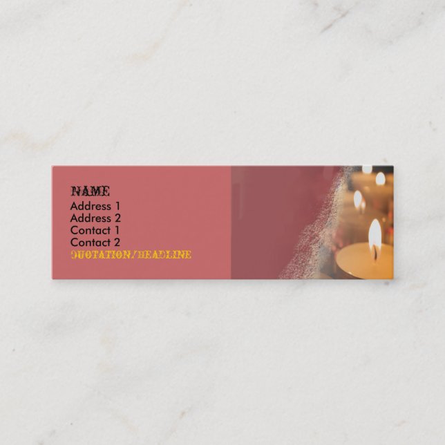 Candle Customisable Skinny Business Card (Front)