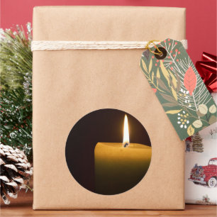 Candle Flame Classic Round Sticker