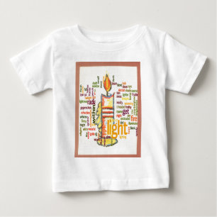 Candle Flame Word Cloud Art Print Baby T-Shirt