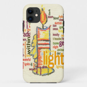 Candle Flame Word Cloud Art Print iPhone 11 Case
