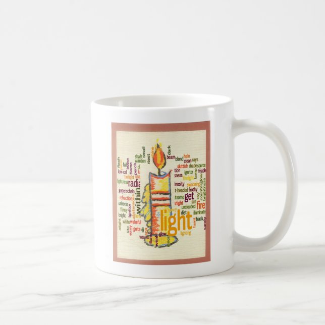Candle Flame Word Cloud Art Print Coffee Mug (Right)