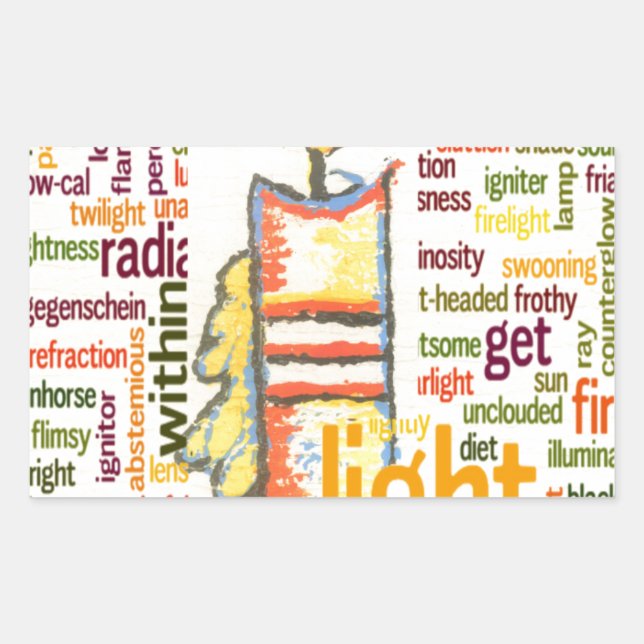 Candle Flame Word Cloud Art Print Sticker (Front)