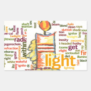 Candle Flame Word Cloud Art Print Sticker