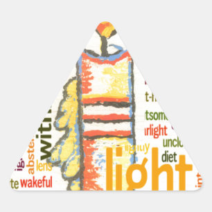 Candle Flame Word Cloud Art Print Triangle Sticker
