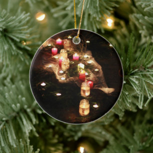 Candle Glow Ceramic Ornament – Customizable