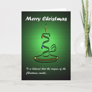 Candle (Green) Holiday Card