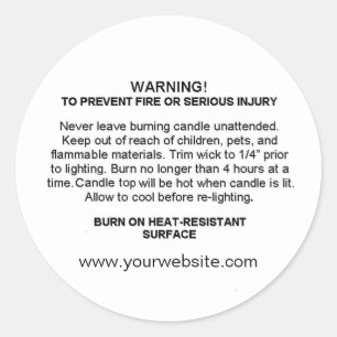 Candle Hazard Warning Label