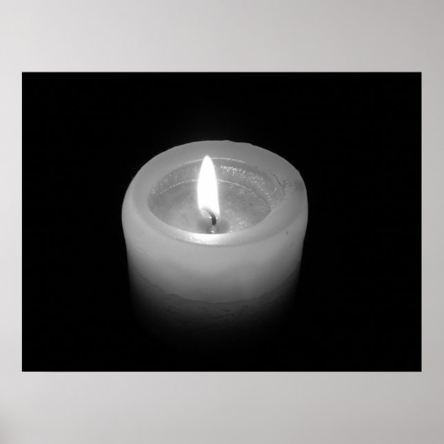 Candle in Black and White Poster (Front)