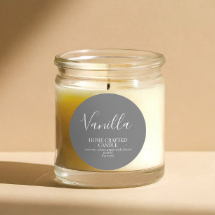 Candle Label Minimalist Grey Sticker
