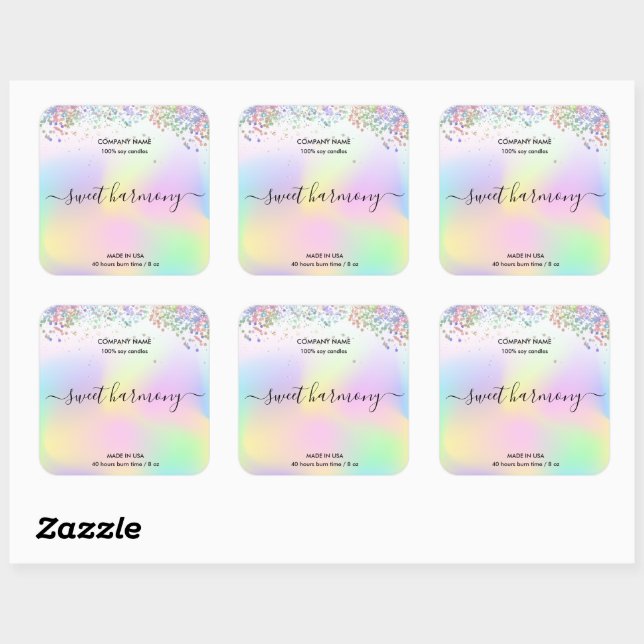 Candle label product label holograph jar label (Sheet)