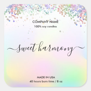 Candle label product label holograph jar label