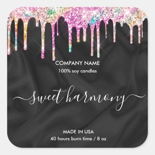 Candle label product label holograph jar label (Front)
