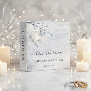 Candle Lantern Snow Photo Winter Wedding Binder