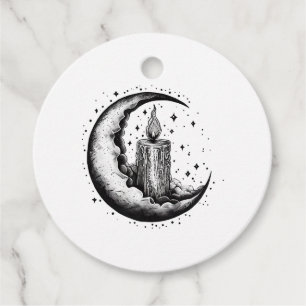 Candle Lit Moon Favour Tags
