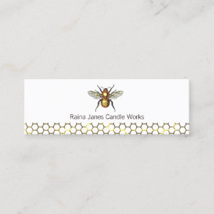 Candle Maker Gold Bee Honeycomb Mini Business Card