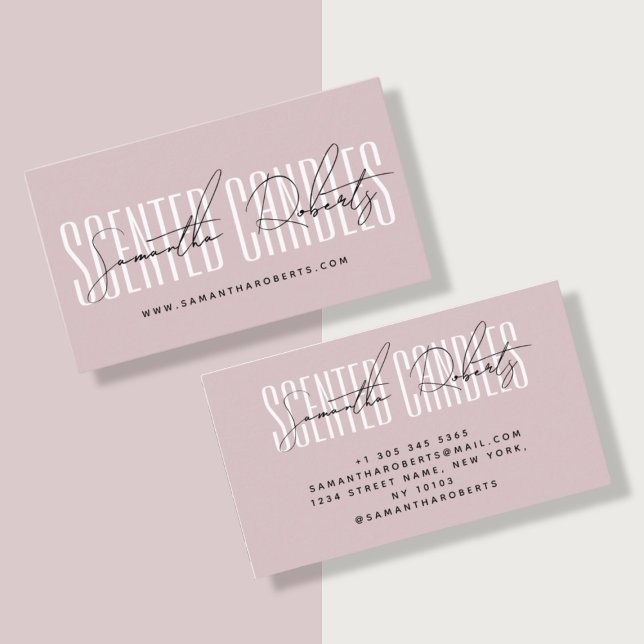 Candle maker modern typography script pink business card (Creator Uploaded)