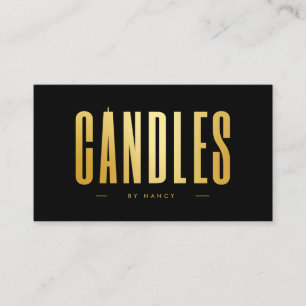 Candle maker QR Code Logo Black And Gold  Business Card