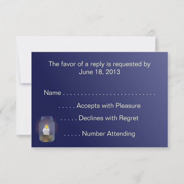 Candle Mason Jars RSVP Cards (Front)