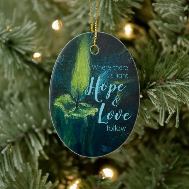 "Candle of Encouragement" Ceramic Ornament (Tree)