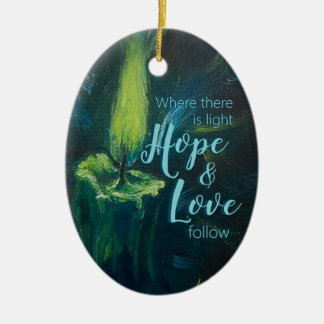 "Candle of Encouragement" Ceramic Ornament