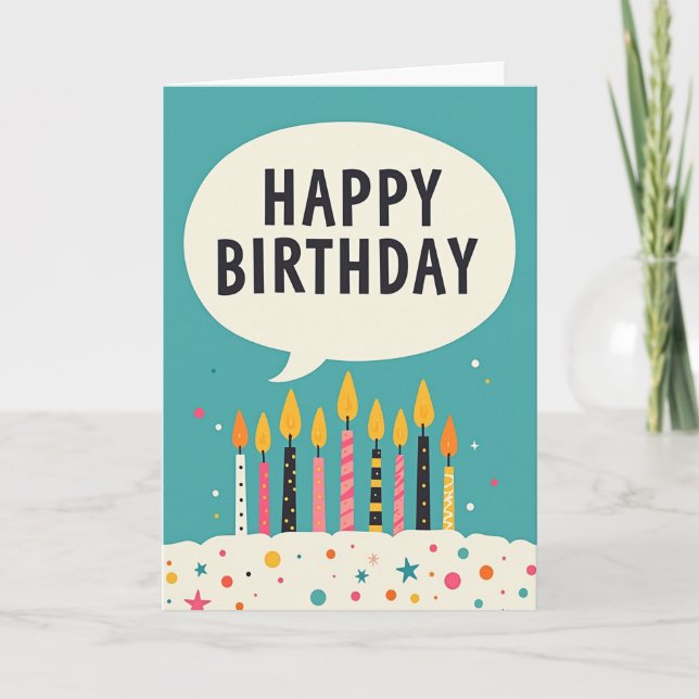 Candle Pattern Birthday Card (Front)