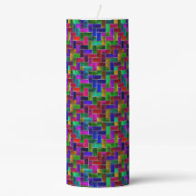 Candle Pillar Stained-Glass Colouring 3" x 8" 