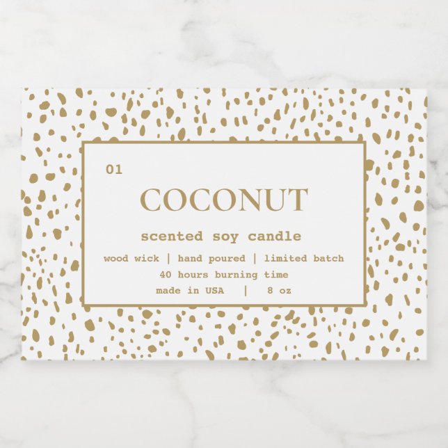 Candle Product Label Dalmatian Pattern Design (Single Label)
