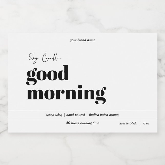 Candle Product Label Design (Single Label)