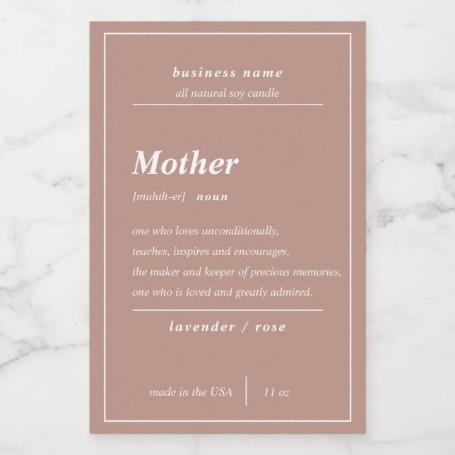 Candle Product Mother Personalized Label  (Single Label)