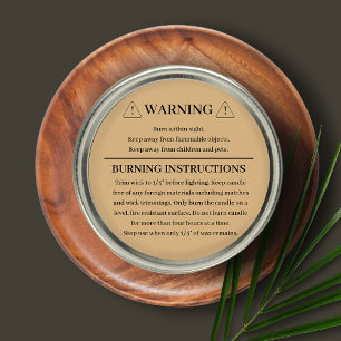 Candle Product Warning Label Design