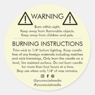 Candle Product Warning Label Design