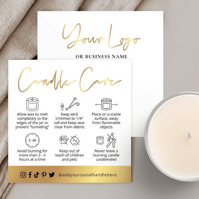Candle Safety Instructions Guide White & Gold Card (Creator Uploaded)