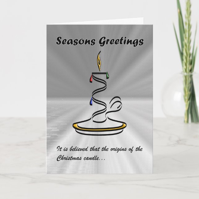 Candle (Silver) Holiday Card (Front)