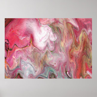 Candle Soft Pink Green Abstract Poster Print