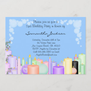 Candle Spa Birthday Party Invite