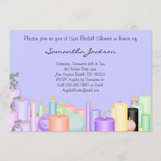 Candle Spa Bride Bridal Shower Invite