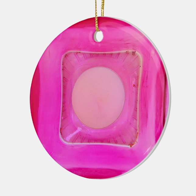 Candle, Sweet Pink Love Candlelight Ceramic Ornament (Left)