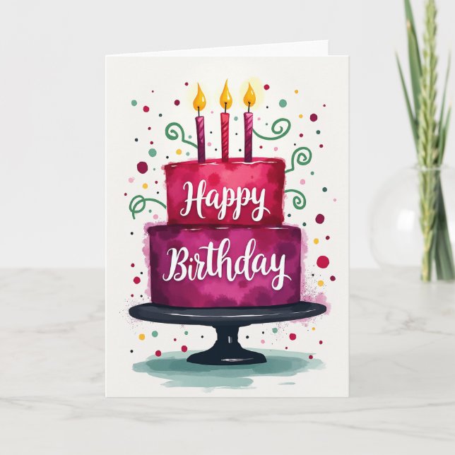 Candle Swirl Birthday Card (Front)