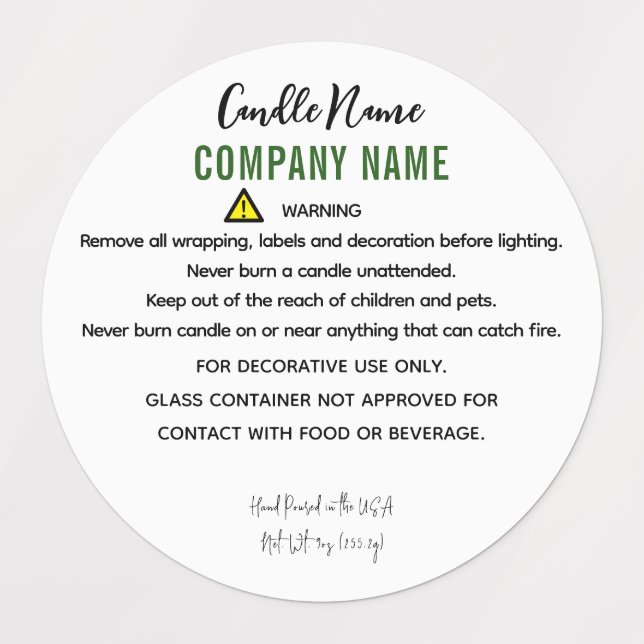 Candle Warning Instruction (Design 3)
