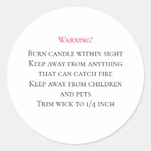 Candle Warning Label