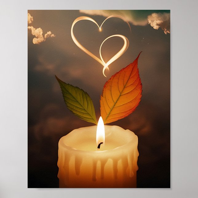 Candle with heart poster (Front)