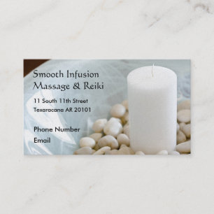 Candle with meditation stones appointment card