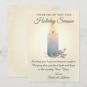 Candlelight Christmas Sympathy Condolence Card